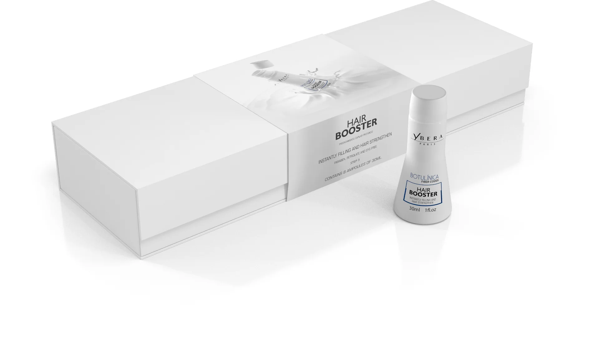 Ampollas Booster Botulínica Fiber Codes Rejuvenecimiento Capilar Ybera Paris 8 x 30 ml 240 ml